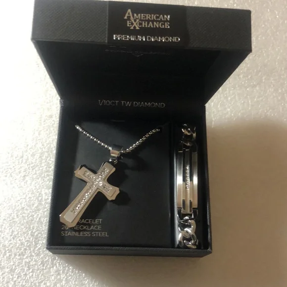 American exchange premium Diamond -men’s bracelet & Necklace - Picture 12 of 15